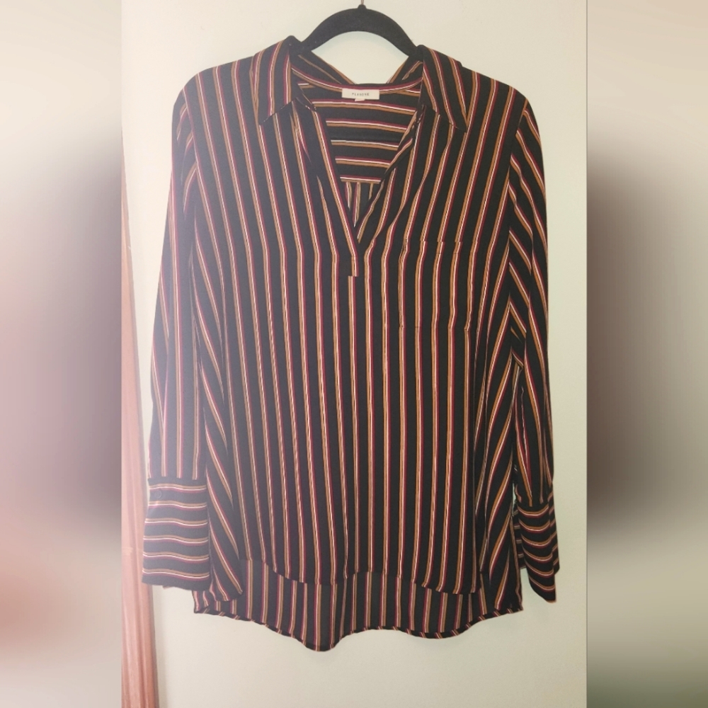 Casual striped work blouse